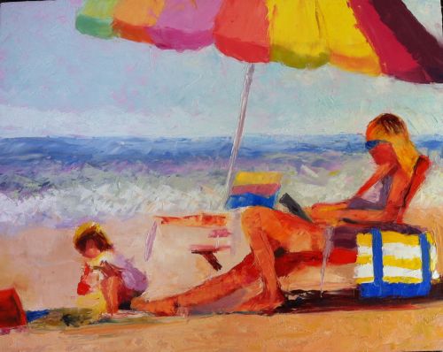 Day at the Beach  24 x 30